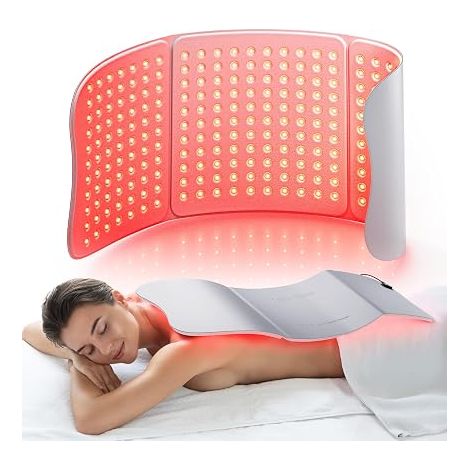 Ceinture de luminothérapie rouge pour le corps, 76 x 30 cm, tapis infrarouge 36W avec minuterie, soulagement des douleurs musculaires, 660nm (1/5)
