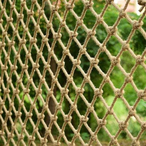 Rete di protezione in corda di canapa per recinzioni di piante, capanni e ringhiere di balconi (2 m) (1/4)