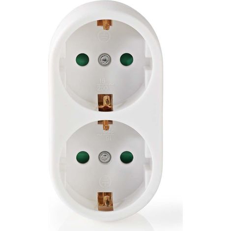 Nedis PSSPL200F1WT enchufe schuko doble blanco 3500W