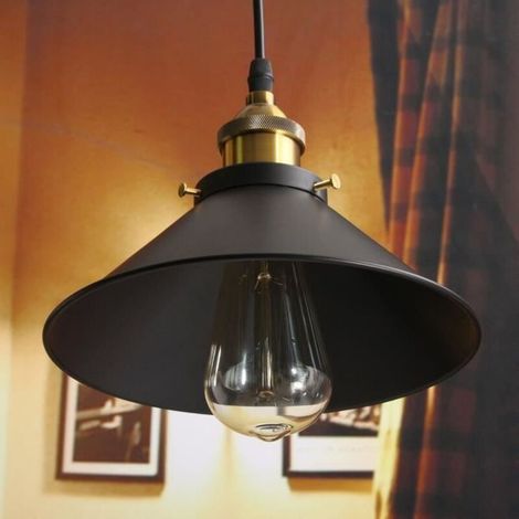 Lustre Vintage Industriel - Sans Ampoule - 24 cm (1/4)