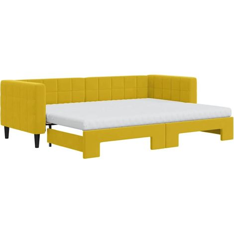 Maison Exclusive - Divano Letto Estraibile con Materassi Giallo 80x200 cm Velluto