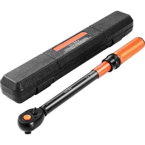 Mophorn Klick-Drehmomentschlüssel, 1/2 Zoll Antrieb 13,6–230,5 N.m, Zweiwege-Drehmomentschlüssel-Set mit Dual-Skalen, 72 Zähne ±3 % Genauigkeit aus legiertem Stahl für Fahrzeugwartung Orange (1/5)