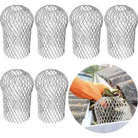 6 pièces Protections de Gouttières en Alliage d'aluminium - Filtre Gouttière à Mailles, Métal Crapaudines Gardes Couvertures pour Tuyaux de Descente, Mousse, Boue, Balles (1/4)