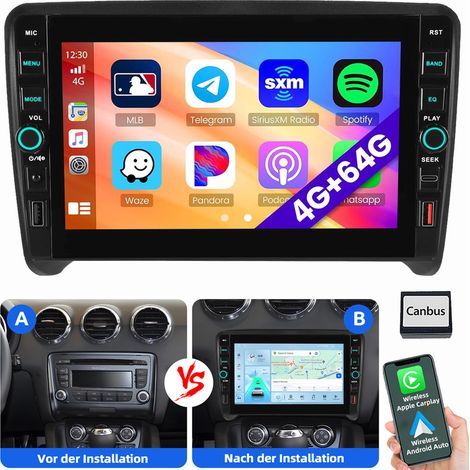 Pour Audi TT MK2 8J 2006-2014 Carplay Autoradio GPS RDS WIFI Android 15 2+32G