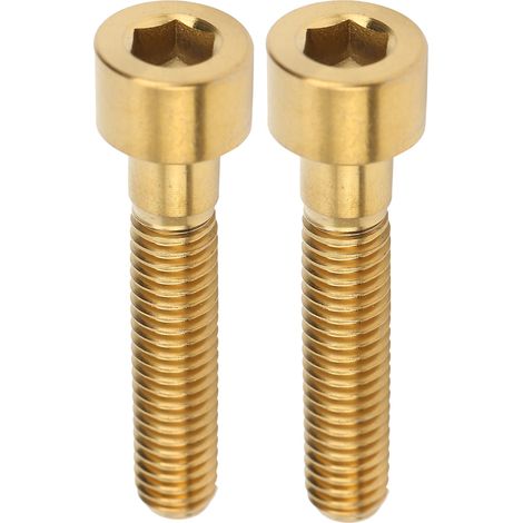 2 pièces Boulons de Potence M6x30mm pour Vélo de Montagne et Route, Vis de Cale de Direction Dorées (1/5)