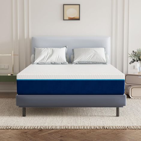 Matelas 160x200 cm DEWINNER, 20cm Épaisseur, Mousse à Mémoire de Forme, Fermeté Moyenne, 7 Zones de Confort, Soutien Parfait, Réversible à Deux Faces,pour Chambre Adulte, Couple ou Appoint