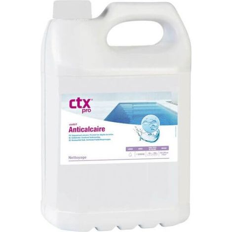 Anti-calcaire liquide 5L – Prévention tartre piscine – Protection canalisations et filtres – Action séquestrante efficace – CTX