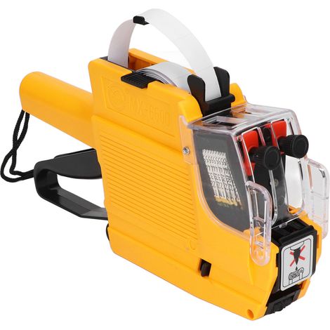 Étiqueteuse manuelle MX-6600 à 10 positions, 2 lignes, pour étiquettes de prix. Double ligne adaptée aux bureaux, commerces, supermarchés et associations. Étiquettes jaunes incluses. (1/5)