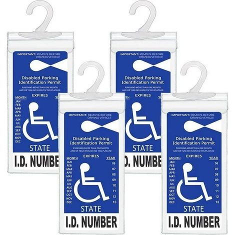 Support Pour Plaque De Stationnement - Transparent - 11,5 x 5 Pouces - Accroche Miroir Rétroviseur - Lot De 4 (1/5)