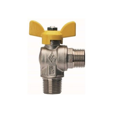 VALVOLA A SFERA PER GAS A SQUADRA, FIL. MASCHIO CON ATT. MASCHIO 1/2" x 1/2" RB