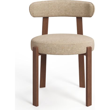 Lot de 2 chaises en velours chenillé taupe JUNA (1/5)