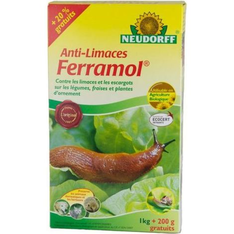 Granulés anti-limaces Ferramol 1kg – Efficace contre limaces et escargots – Respectueux de la biodiversité – Protection longue durée – Neudorff (1/2)