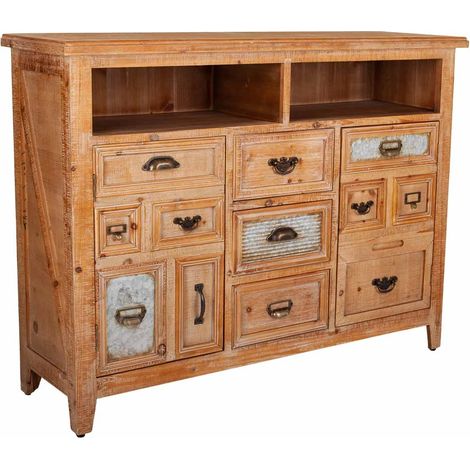 Aparador de madera 3 cajones y 2 puertas 120x36x90h cm (1/5)