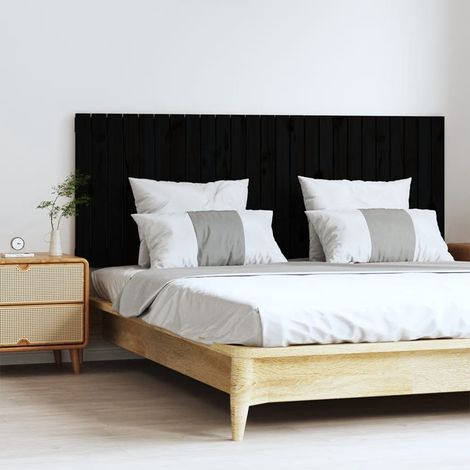Tête de lit murale,Panneau de lit,Décoration murale Noir 159,5x3x60 cm Bois massif de pin XZZ56863 (1/5)