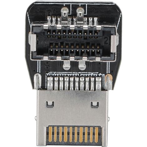 Adaptateur USB 3.1 10G à montage frontal pour carte mère PC, avec coude à 90° (PH74A). (1/4)