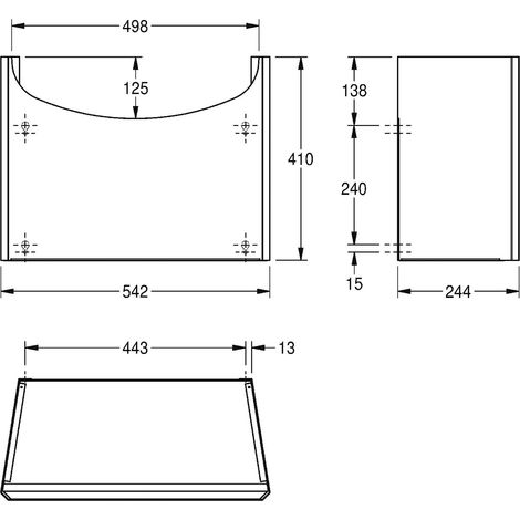 KWC Siphonabdeckung, ANIMA, Edelstahl, 542x410x244 mm, Aufputzmontage