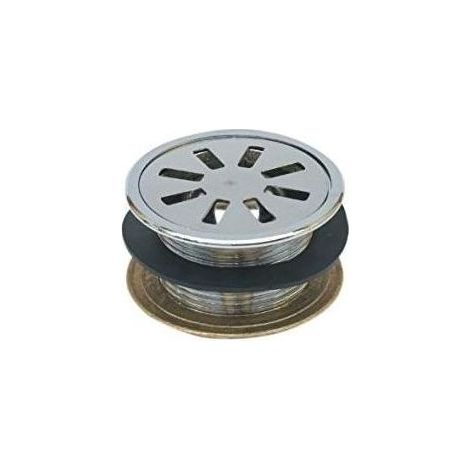 Clapet de douche 1"1/4 avec bouchon à grille – Laiton chromé