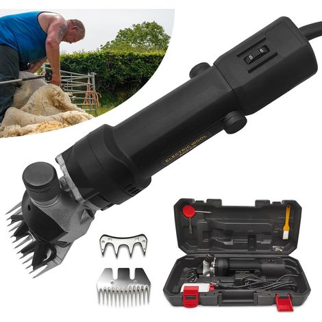 Esquiladora eléctrica de ovejas de 1000 W, máquina de esquilar ovejas con 6 velocidades ajustables, máquina de esquilar profesional para esquilar animales, lana, cabras, con maletín de transporte.