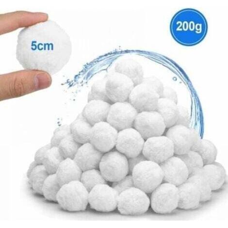 200g Balles Filtrantes, Réutilisables Balle Filtrante Piscine,Remplacer de Sable Filtration Piscine,Convient aux systèmes de Filtration pour Piscine (1/4)