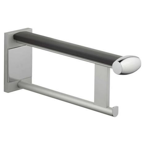 Keuco Plan Care poignée de support mural pour lavabo 34904, saillie:450mm, Coloris: chromé/noir-gris - 34904010437 (1/2)
