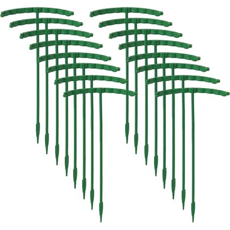 (24 cm - 16 pièces) Support à plantes en plastique pour fleurs, serres et compositions florales - Support de fixation pour tiges de jardin (1/4)