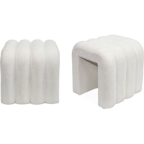 sweeek - 2er-Set zeitgenössische Hocker mit Stoffbezug