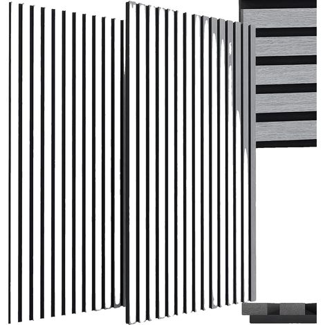 Panneaux Acoustiques, Design en Bois Absorbant le Son, Installation Facile, Chêne gris 2Pcs, 120 x 60 x 2.1cm-d (1/2)