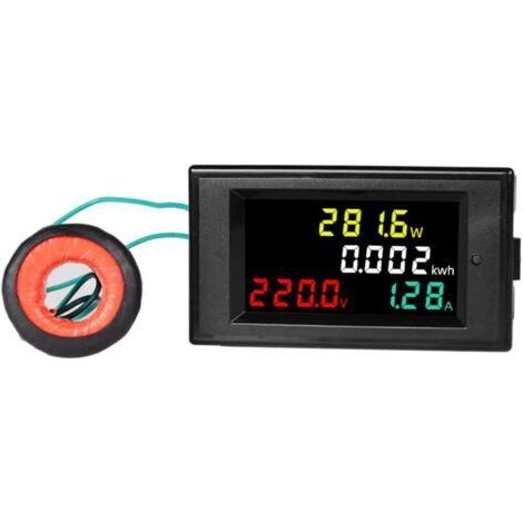Voltmètre Ampèremètre numérique tension.Afficheur LCD AC ampèremètre, 80-300V Voltmètre Affichage 2 en1 Tension Ampérage Gauge (1/4)