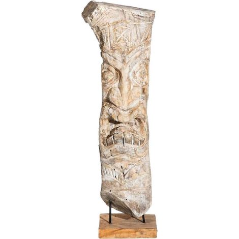 Statue masque Déco en bois 105 cm (1/4)