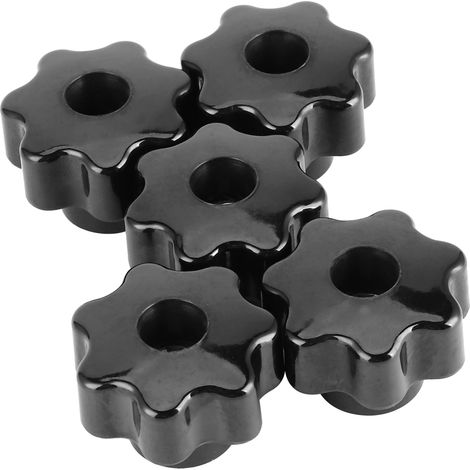 5 Poignées Étoiles Moletées en Laiton 10mm pour Machines-Outils et Équipements Industriels (CM10x40, Trou Traversant) (1/5)