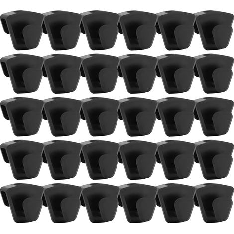 30er-Pack Kleiderhaken, platzsparende Verbindungshaken, robust, zum Aufhängen von Kleidung in Kleiderschrank und Badezimmer (schwarz)