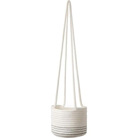 Panier suspendu en lin tressé KICHOUSE, design corde, pour la décoration de maison et du bureau (1/5)