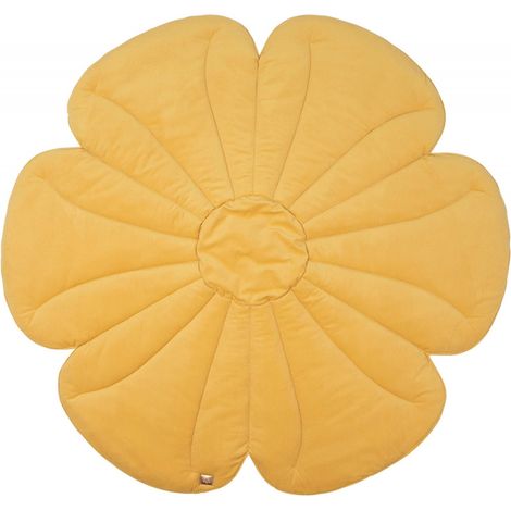 Tapis de sol fleur molletonné bébé enfant bloom house - Jaune (1/5)