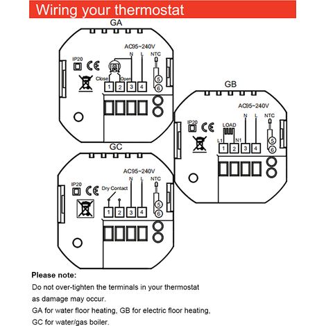 Intelligentes Thermostat mit WLAN-Funktion, Temperaturregler, App-Steuerung, 16 A, kompatibel mit Alexa / Elektrische Fußbodenheizung für Zuhause – Weiß (1/5)