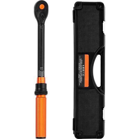 Mophorn Klick-Drehmomentschlüssel Set mit 3/8 Zoll Antrieb 5-60 N.m, Zweiwege-Drehmomentschlüssel mit Stecknüssen & Bohrer & Verlängerung, 72 Zähne ±3 % hohe Präzision für Autoreparatur Orange (1/5)