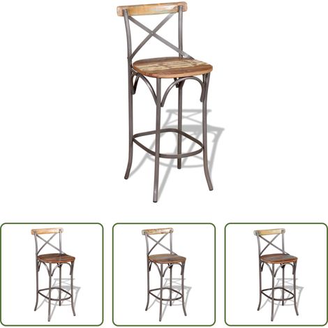 Bois de récupération - Tabouret de bar Bois de récupération massif (1/5)