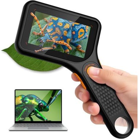 [JAMAIS UTILISÉ] Microscope pour adultes et enfants, microscope numérique à écran 3 pouces, grossissement 500x, loupe portative avec 8 LED, connexion USB compatible PC Windows/macOS - Noir (1/5)