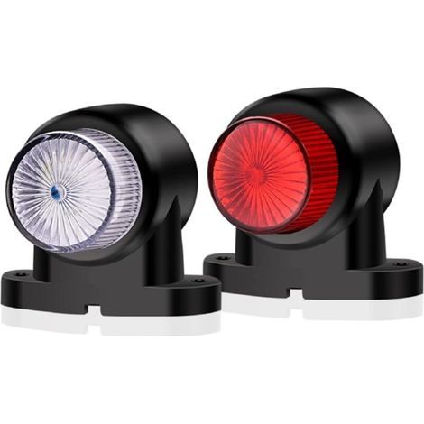 Luces de posición laterales, 2 unidades, 8 LED, luces de posición laterales para remolque, blancas y rojas, 12V/24V. (1/5)