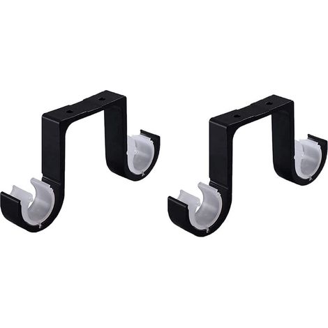 Support de tringle à rideau 2 pièces support mural double tringle à rideau plafond alliage d'aluminium antirouille adapté au diamètre de la tige 28-33mm (1/3)