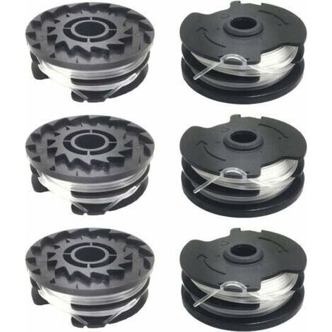Lot de 6 bobines de fil de rechange pour coupe-bordure LIDL Parkside PRTA 20-Li A1, B2, C3, PRT 550 A1, A3, PRT 300 A1 (1/4)