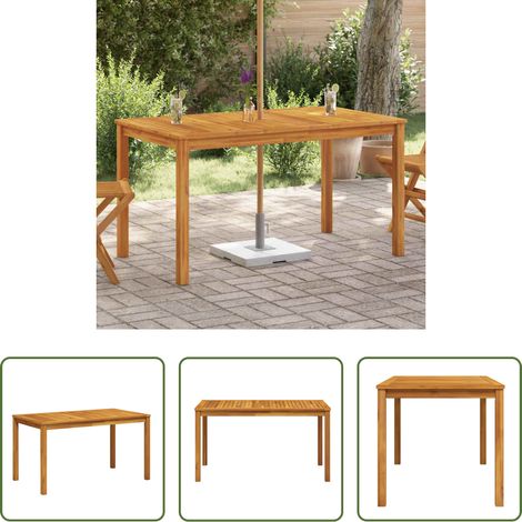 Massivholz Tisch -  Gartentisch 140x80x74 cm Massivholz Akazie (1/5)