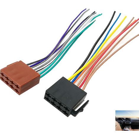 A412 - Kit Adaptateur Autoradio Universel ISO avec Connecteur Boîtier et 16 Cosses de Sertissage pour Installation Radio, Câble Adaptateur Autoradio ISO, Adaptateur Radio ISO de Voiture (1/5)
