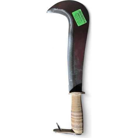 Roncola Artigianale con Manico in Cuoio, Lama 30 cm, Falce da Potatura