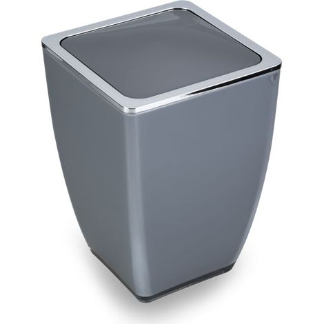 TrendLine Kosmetikeimer Cube 5 l anthrazit Mülleimer Schwingdeckeleimer Badeimer