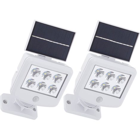 Lampade solari per esterno con rilevatore di movimento Applique solare a LED da esterno con rilevatore di movimento esterno, bianco, LED 0,3W 150Lm bianco freddo, LxPxH 12,8x10x11 cm, set da 2