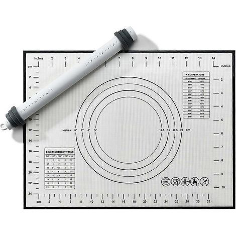 Silicone tapis cuisson antidérapant tapis pâtisserie Rolling Out pâte fabrication tarte Fondant Measuring fonction noir (1/5)