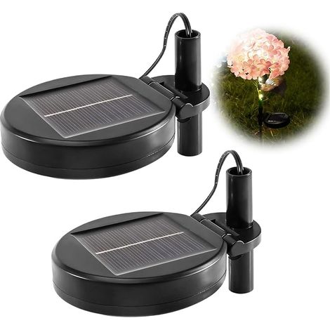 Lot de 2 lampes solaires de rechange pour lampes solaires avec 11 modes d'éclairage, étanchéité IP44, haut de rechange pour lampes solaires et lampes de jardin, éclairage de jardin et de fête (1/5)
