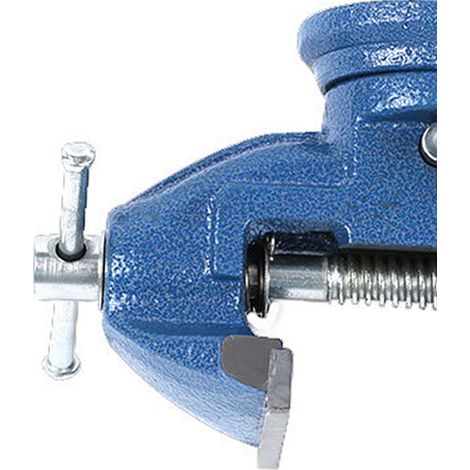 Étau d'établi en acier allié, force de serrage de 300 kg, pour le travail du bois, avec patin antidérapant, bleu, 70 mm (1/5)
