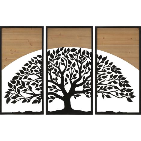 Pannello decorativo da parete in ferro, 105x2x70 cm – Arc Wood (1/5)