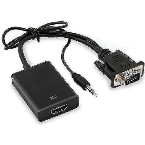 Câble adaptateur convertisseur VGA mâle vers HDMI femelle 2025, sortie haute définition 1080p + audio, TV AV haute définition